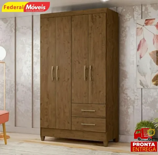 Guarda Roupa Novo 4 Portas Pronta Entrega