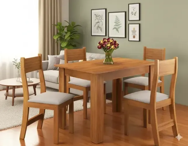 Super oferta mesa de jantar com 4 lugares