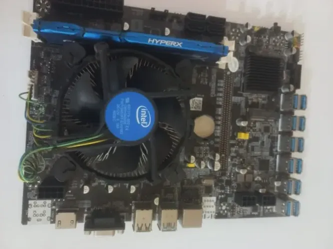  Placa-mãe 12 pcie para usb com g540 cpu lga1155 