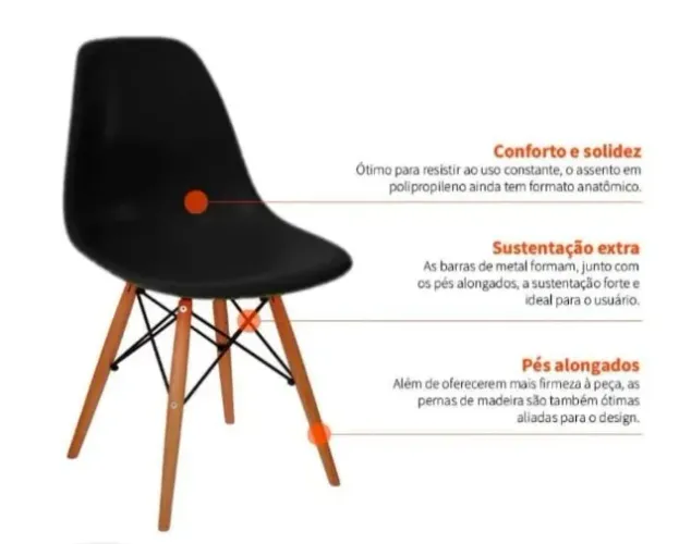 Promoção Cadeira Palito Preta - 13/06