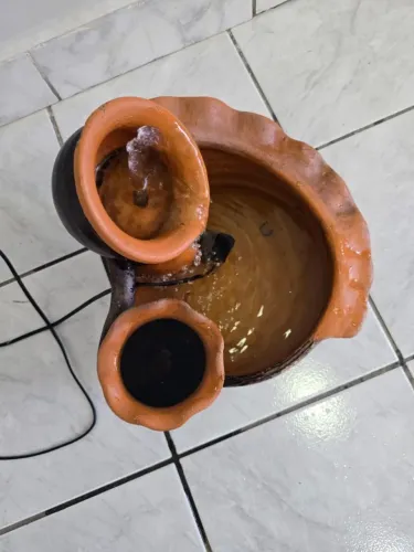 Fonte de Água Cerâmica 2 quedas decorativas