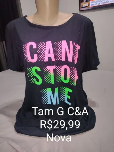 Camiseta C&A Can't Stop Me - Tam G/Nova- R$19,99