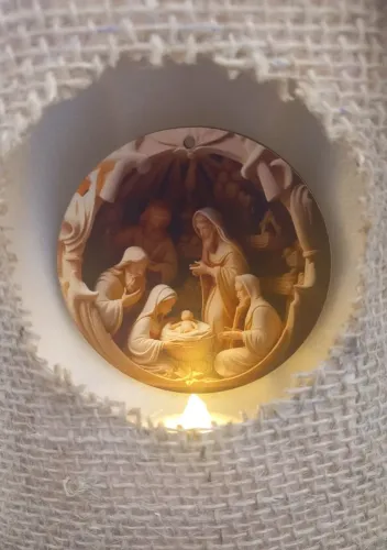 Nasceu Jesus!! - Lindo presépio iluminado