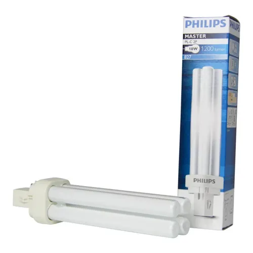 Kit 10 lâmpadas Philips Master PL-C 2P 18W/827 1200 Lúmen