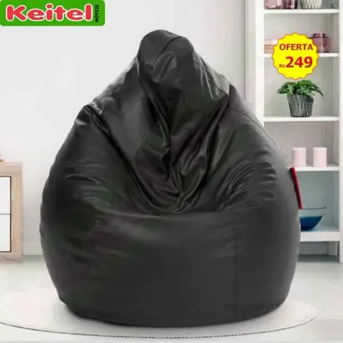 Puff Gota Grande Cor Preto 