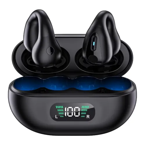 Fone de ouvido TWS com design inovador e bateria de longa duração
