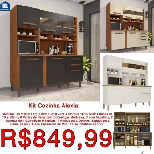 Kit Cozinha Alexia Completa - Frete Grátis alguns Bairros !