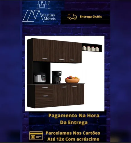 GRANDE PROMOÇÃO  COZINHA ISIS 1.80 MARROM ENTREGA GRÁTIS ACEITA CARTÃO 