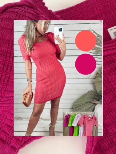 Vestido Vermelho Manga Curta