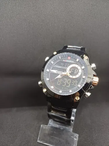 RELÓGIO MASCULINO NAVIFORCE NF9163 - PULSEIRA EM AÇO - PRETO - NOVO