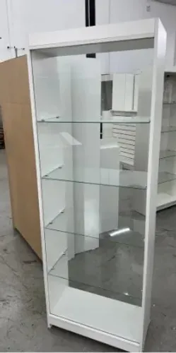 PRATELEIRA DE VIDRO COM VITRINE MDF