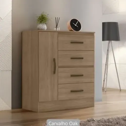 Cômoda Life pop carvalho oak/branco/nature cinza 