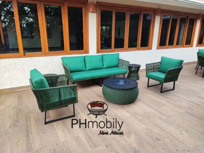 Jogo de sofá Jurerê de alumínio com corda náutica!! Combo com 6 peças