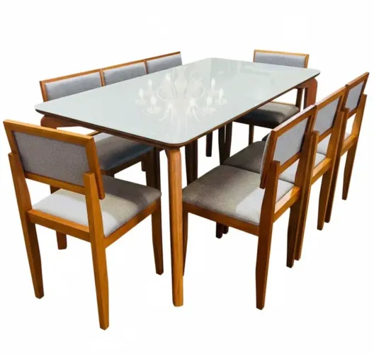 Mesa de Jantar 180x90cm com 8 Cadeiras Maya p43