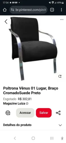 Poltrona em suede oportunidade