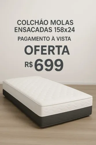 Colchão 158x24 Molas Ensacadas - Oferta Exclusiva à Vista- Direto de Fabrica