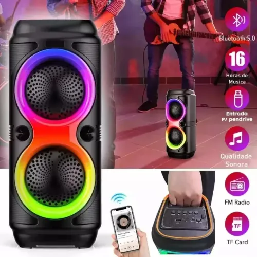 Caixa Caixinha De Som Potente Bluetooth Portatil 50w