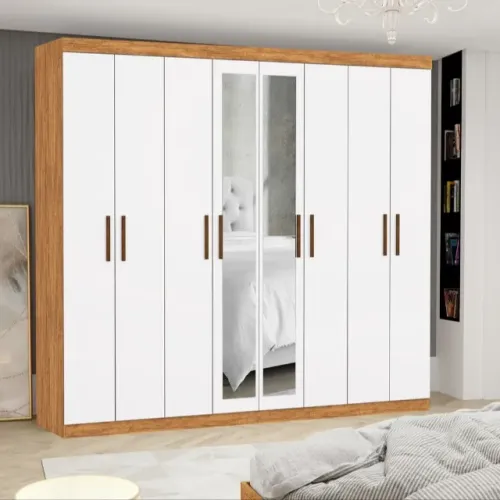 Guarda Roupa 8 Portas 4 Gavetas Rubi Com Espelho FAZEMOS ENTREGAS