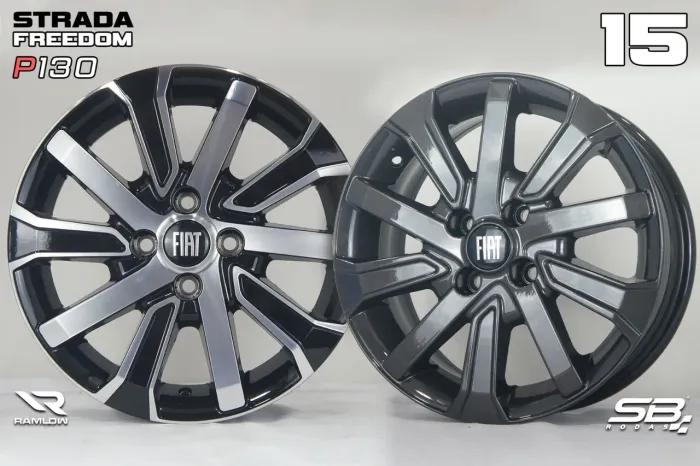 Rodas aro 15 Fiat Strada Fredon diamantada com preto 4x98 novas