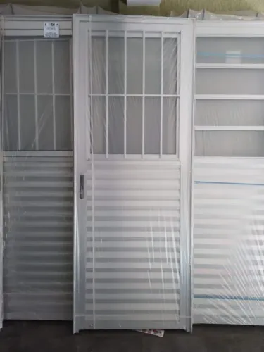 Porta basculante L25 aluminio branco 2.10x80 cod 63 - pagamento na entrega