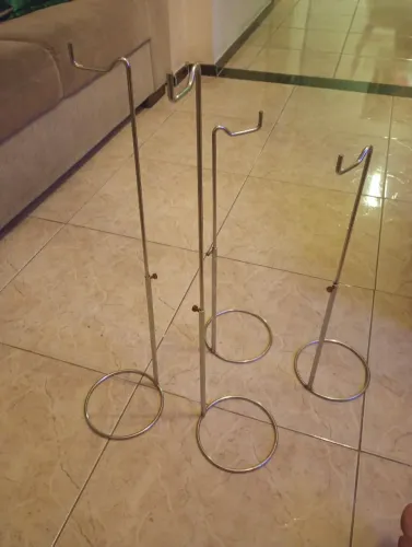 4 SUPORTES DE BOLSAS E 6 DE CREMALHEIRA INOX