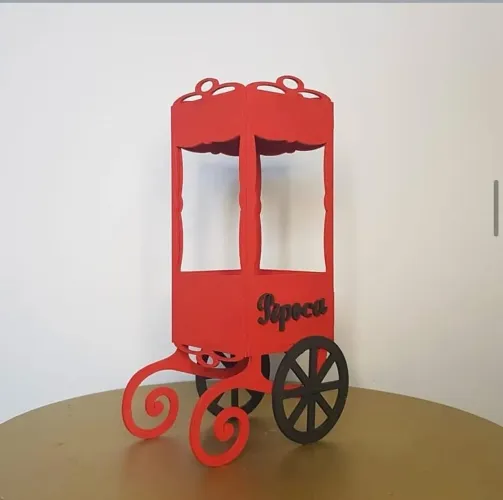 Carrinho de pipoca decorativo para festa temática