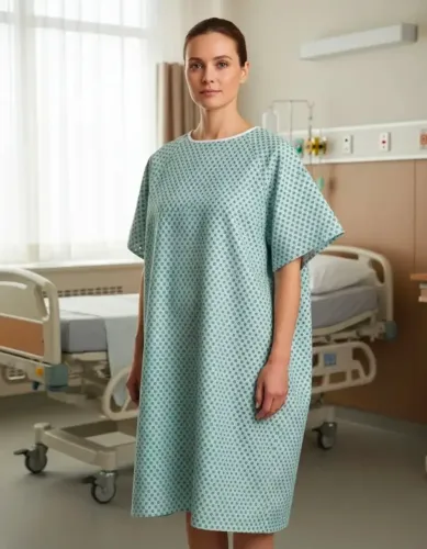 Camisola cirúrgica hospitalar para paciente em algodão 