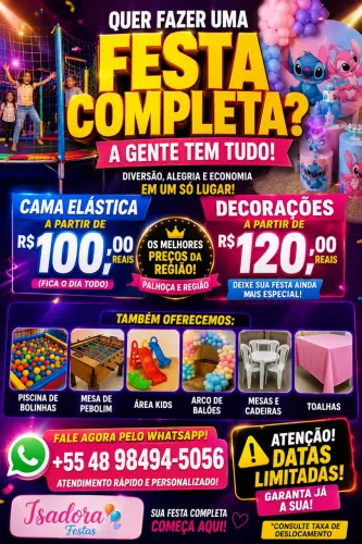 Cama elástica média gigante ou pequena saindo apartir de 100.00 reais