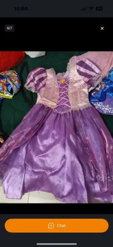 Vestido de criança princesas. Fone *