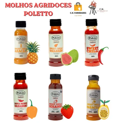 Molhos Agridoces Poletto 280g Sabores Diversos