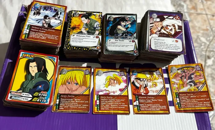 Lote 3 - 1.206 cards antigas Naruto - quase sem repetidas
