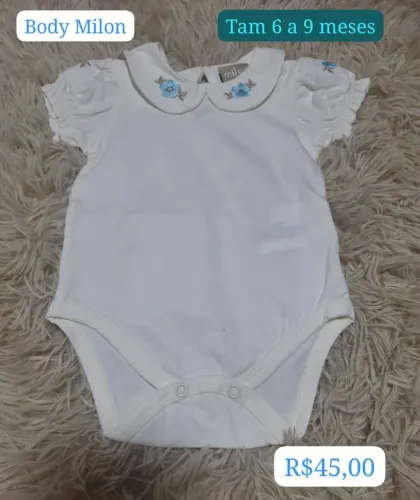 Bodys novo da marca milon tamanho de 6 a 9 meses vendo por 60,00