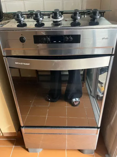 Fogão 4 Bocas Brastemp com Grill e Timer - Acendimento Automático Ative! BF150 AR