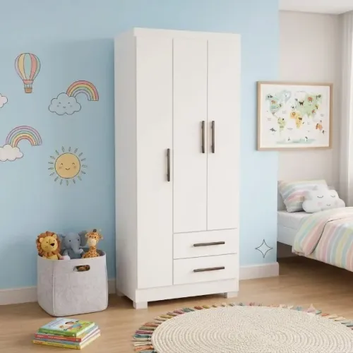 Guarda roupa isis 3 portas branco