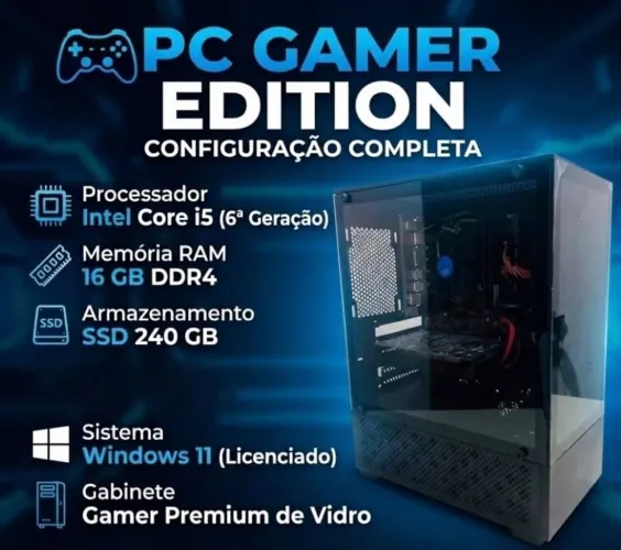 Cpu Intel core i5 6°ger 16gb ram SSD gabinete gamers