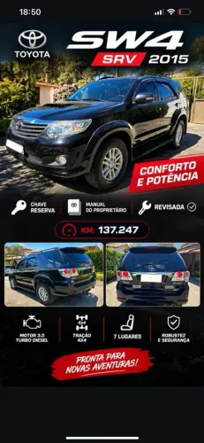 Toyota Hilux SW4 SRV D4-d 4X4 3.0 TDI Dies. AUT 2015