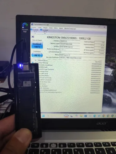 ssd 1tb 1000gb nv3 Kingston 5h de uso apenas item: 0102026