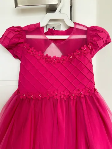 Vestido de festa menina rosa pink princesa