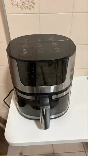 Airfryer grande capacidade, aço inoxidável, fritadeira elétrica doméstica