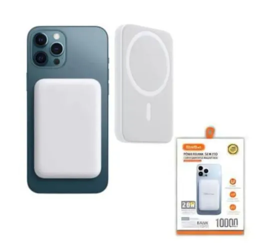 Power Bank Magnético MiniMen 10000mAh 20W Sem Fio USB-C Carregamento Rápido