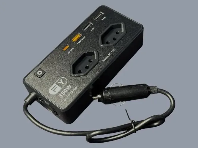 Inversor Automotivo 12v Para 110v 350w Com USB E Tomadas - Novo
