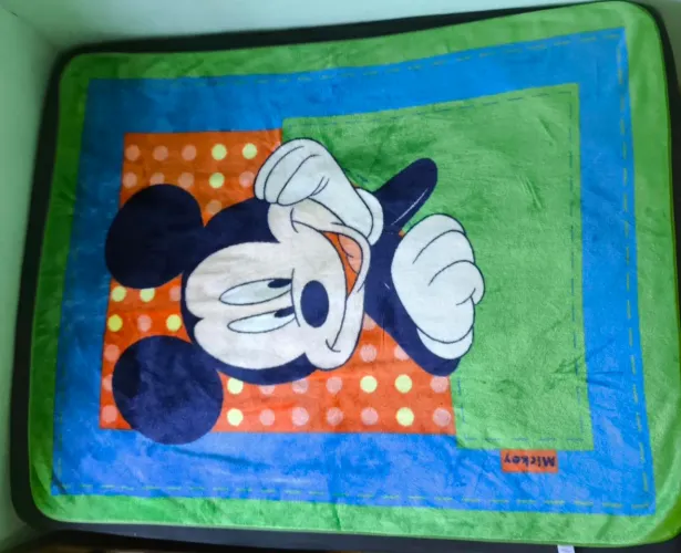 Cobertor jolitex ternille do mickey,bom estado para o inverno. Sem rasgos usado bom estado