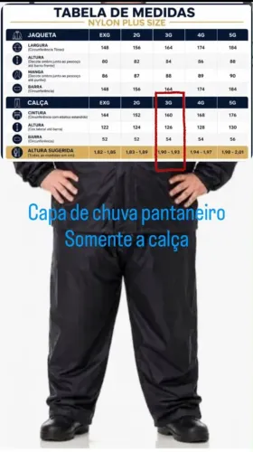 Calça de chuva pantaneiro