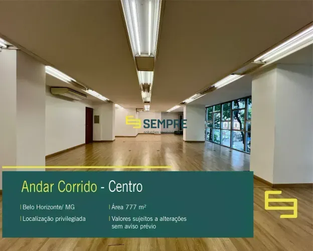 Aluguel de laje corporativa no centro de Belo Horizonte - Ed. Bravo BH