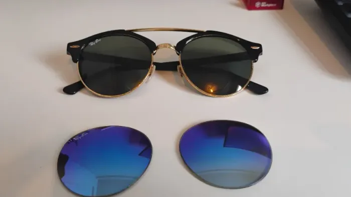 Óculos Ray-Ban Clubround Classic Original - Acompanha 2 pares de lentes de cristal