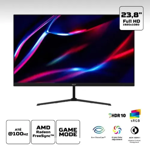 Monitor Gamer Acer Nitro 23.8" Full HD 100Hz IPS 1ms (KG240Y E3)