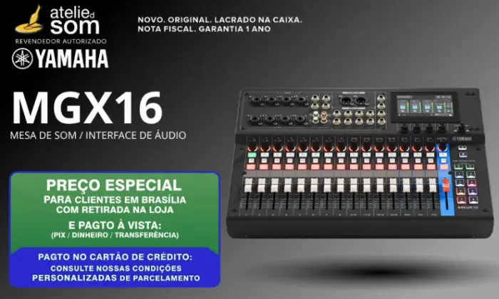 MGX16 Yamaha Mesa de Som Preta Nova Lacrada Garantia 1 ano Original