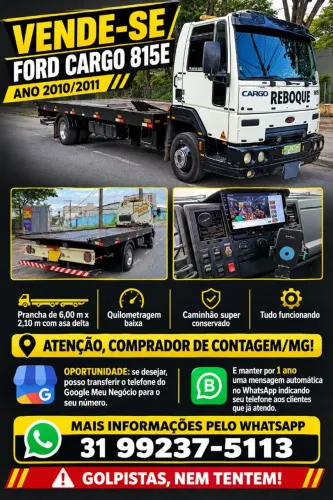 Reboque Guincho Plataforma Ford Cargo 815