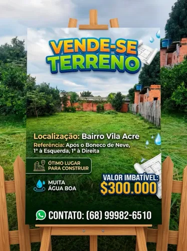 Terreno bairro vila Acre após o portão a primeira para esquerda e primeira para direita.