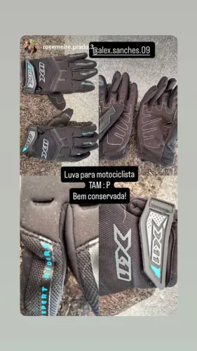 Luva para motociclista